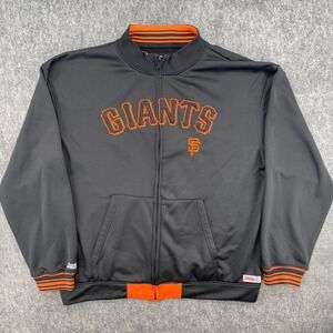 San Francisco Giants Jacket Mens 2XL Stitches MLB Black Full Zip Track